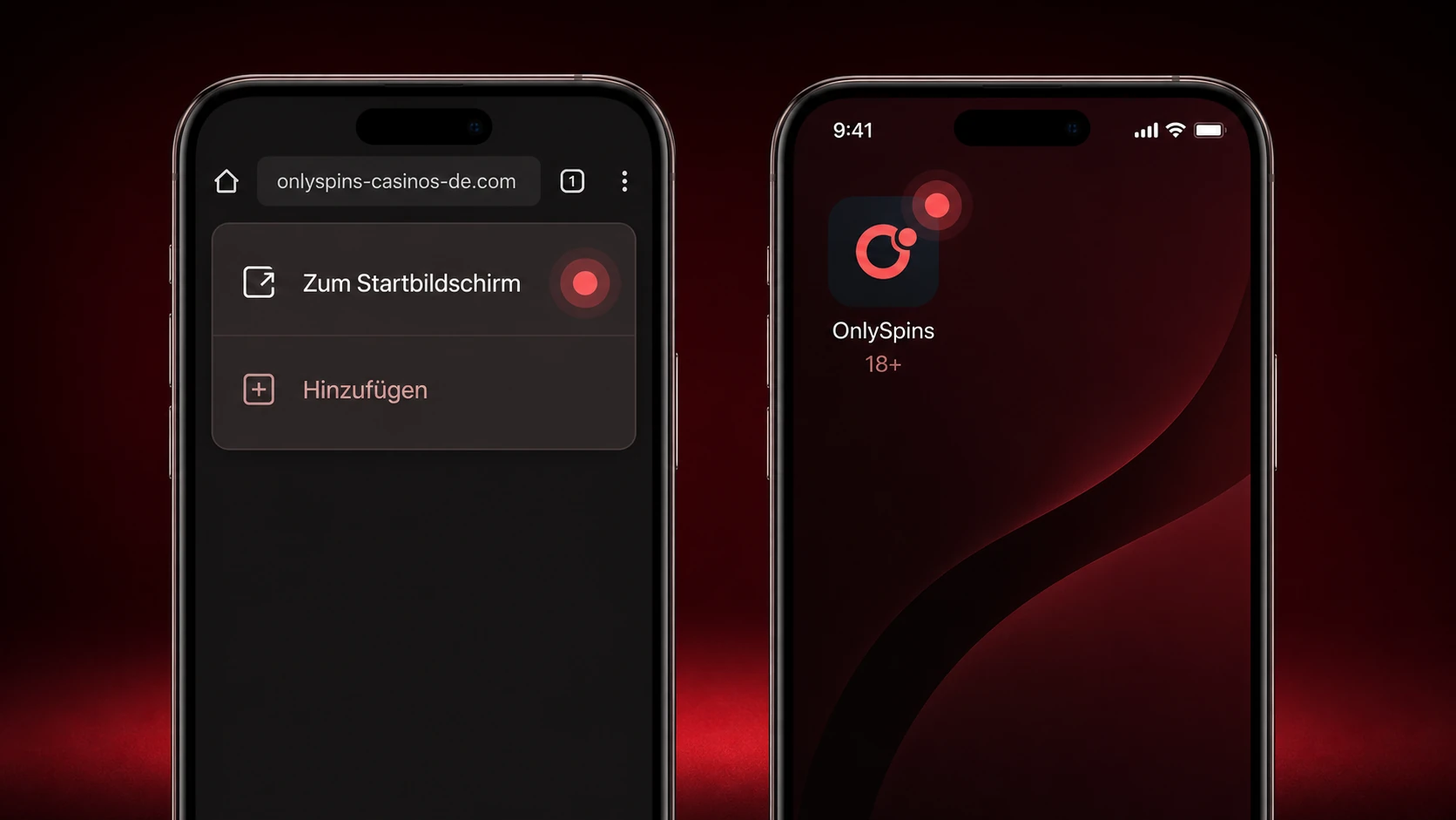 OnlySpins auf dem Startbildschirm speichern