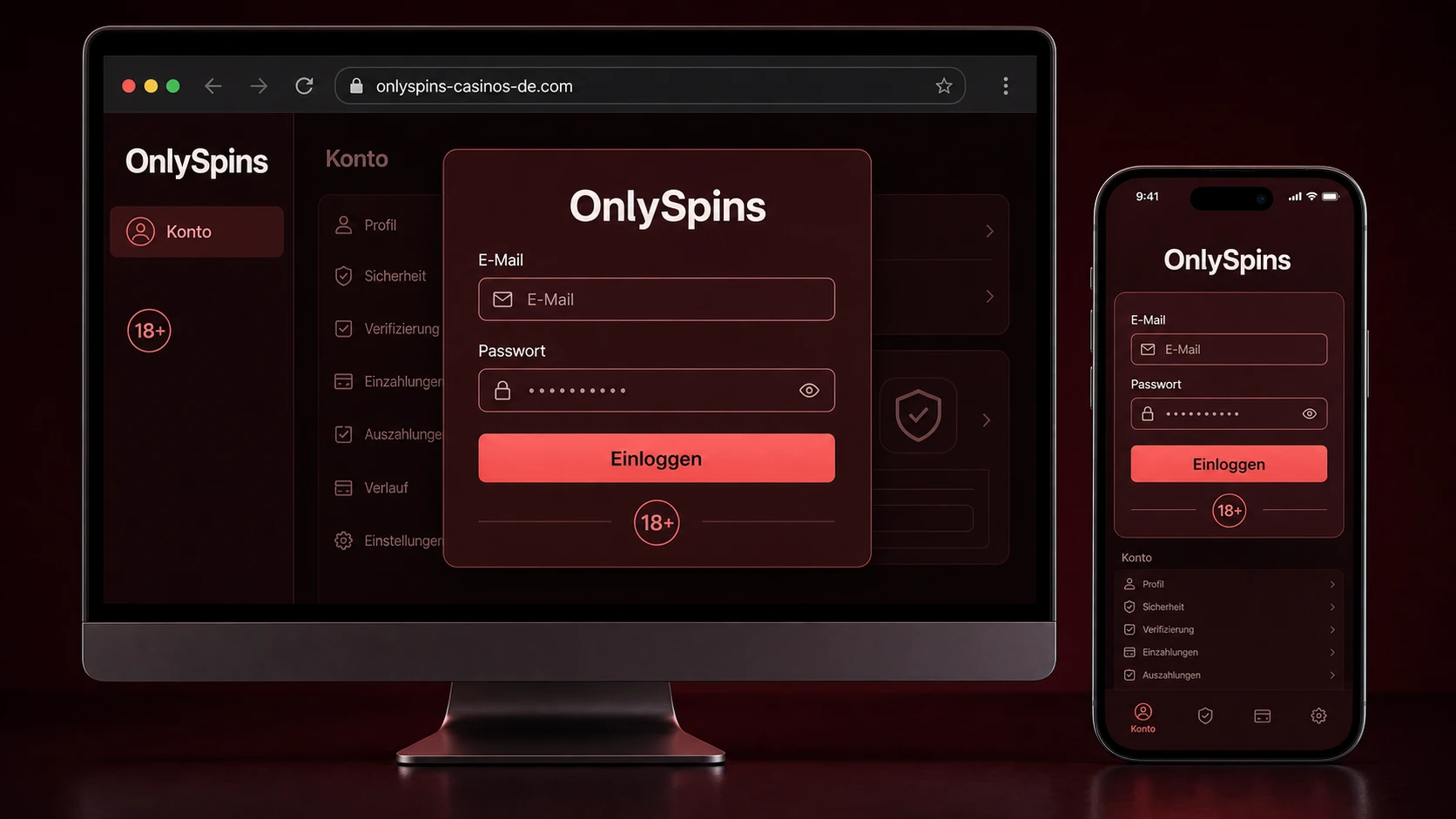 OnlySpins Casino Login durchführen
